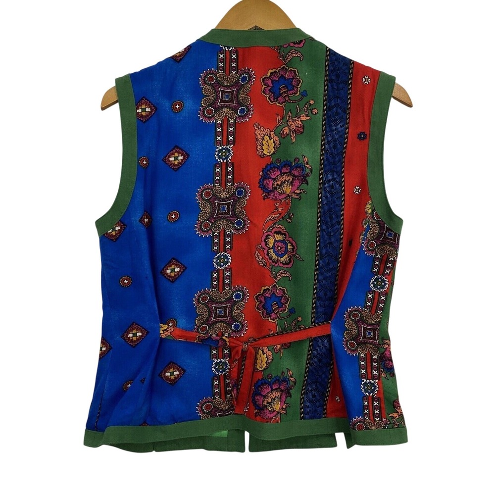 Vintage Vest Womens 8 Wearable Art Boho Artsy Patchwork Color block Made USA - Picture 3 of 9